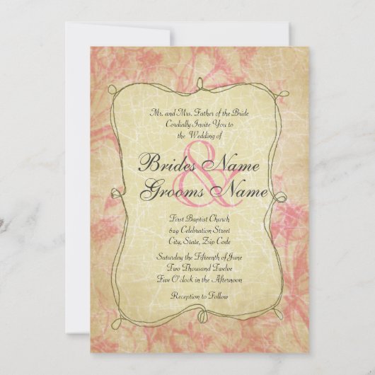  gereconstrueerde roze Cherry Blossom Uitnodiging (Achterkant)