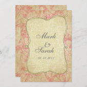  gereconstrueerde roze Cherry Blossom Uitnodiging (Voorkant / Achterkant)