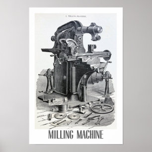 GERECYCLED KUNSTWERK 1890 TECHNISCHE ILLUSTRATIE POSTER