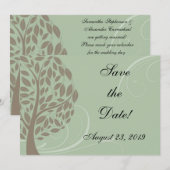 Gerecycled Papier Groen Eco Boom Foto Bewaar de Da Save The Date (Voorkant / Achterkant)