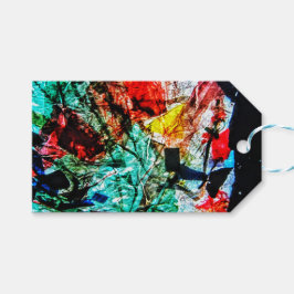 Gerecycled plasticgeluk blauw abstract cadeau labe cadeaulabel