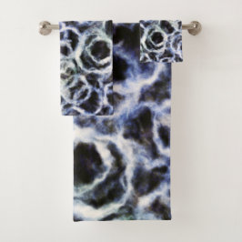 gerecyclede indigo shibori : bad handdoek