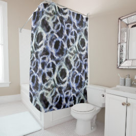 gerecyclede indigo shibori : douchegordijn