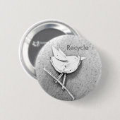Gerecyclede vogel ronde button 5,7 cm (Voorkant /achterkant)