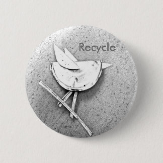 Gerecyclede vogel ronde button 5,7 cm