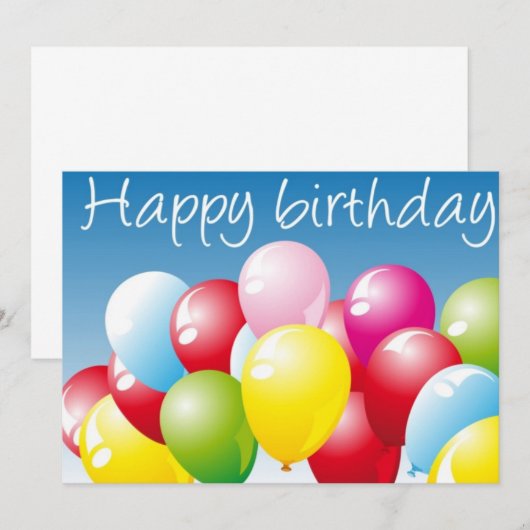 Gerecycleerd Happy Birthday-Wenskaart & uitnodigin Kaart (Voorkant / Achterkant)