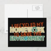 Gerecycleerd huiswerk briefkaart (Voorkant / Achterkant)