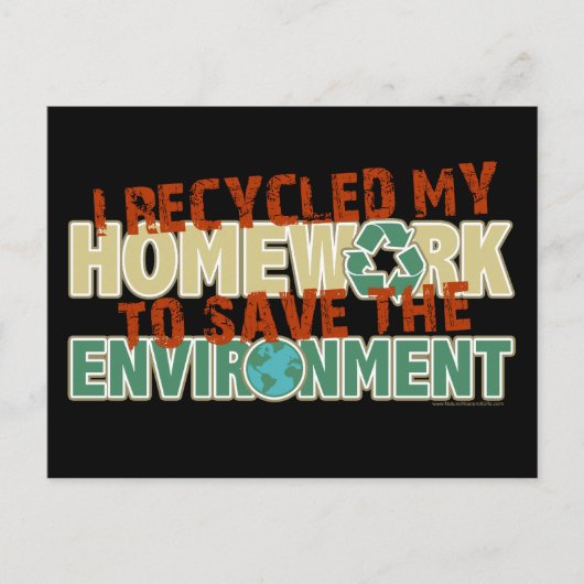 Gerecycleerd huiswerk briefkaart (Voorkant)