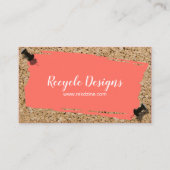 Gerecycleerd koraalschroot op kurk visitekaartje (Voorkant)