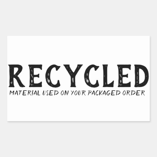 Gerecycleerd Materiaal Gebruikt Hergebruik Verzend Rechthoekige Sticker (Voorkant)