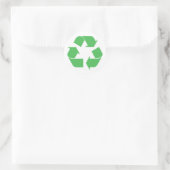 Gerecycleerd symbool ronde sticker (Tas)