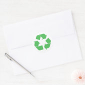 Gerecycleerd symbool ronde sticker (Envelop)
