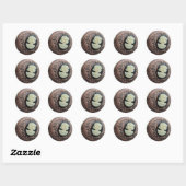 Gerecycleerde camee ronde sticker (Vel)