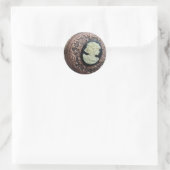 Gerecycleerde camee ronde sticker (Tas)