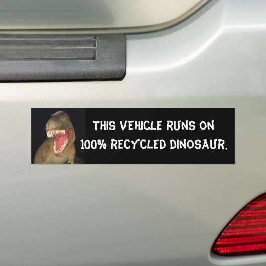 Gerecycleerde dinosaurus bumpersticker (Op auto)