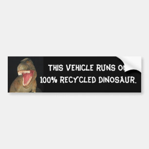 Gerecycleerde dinosaurus bumpersticker