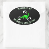 Gerecycleerde dinosaurussen ovale sticker (Tas)