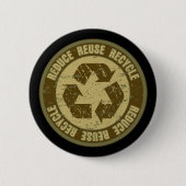 Gerecycleerde grap ronde button 5,7 cm (Voorkant)