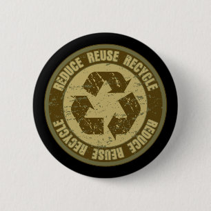 Gerecycleerde grap ronde button 5,7 cm