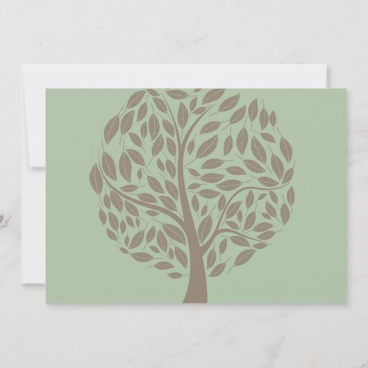 Gerecycleerde groene Eco Tree bruids douche uitnod Kaart (Achterkant)