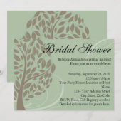 Gerecycleerde groene Eco Tree bruids douche uitnod Kaart (Voorkant / Achterkant)