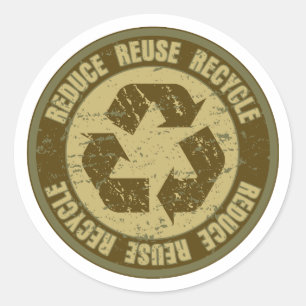 Gerecycleerde Grunge Ronde Sticker