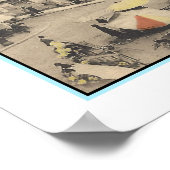 GERECYCLEERDE KUNST: 1900 BRUSSEL BELGIË BRIEFKAAR POSTER (Hoek)