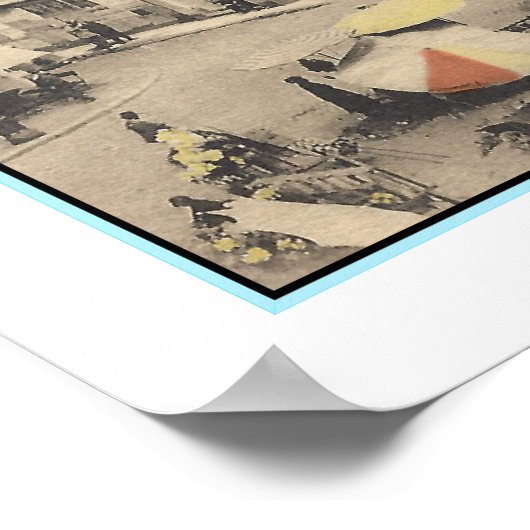 GERECYCLEERDE KUNST: 1900 BRUSSEL BELGIË BRIEFKAAR POSTER (Hoek)