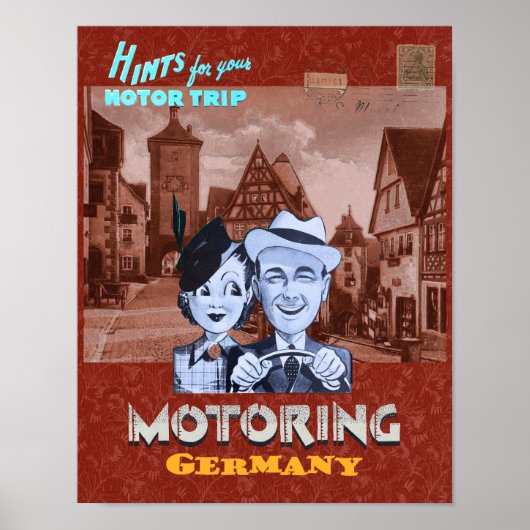 GERECYCLEERDE KUNST PRINT MOTORING DUITSLAND (Voorkant)