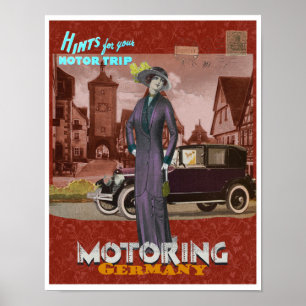  GERECYCLEERDE KUNST PRINT MOTORING DUITSLAND