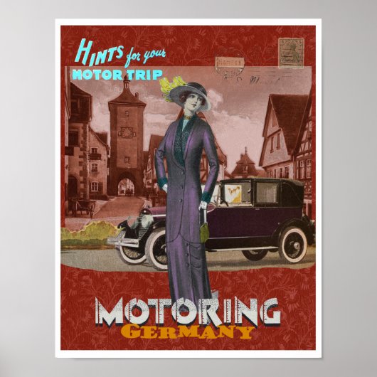 GERECYCLEERDE KUNST PRINT MOTORING DUITSLAND (Voorkant)