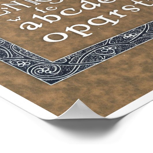  GERECYCLEERDE KUNSTDRUK 'LETTERALFABET' POSTER (Hoek)