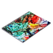 Gerecycleerde plastic foto print blauw abstract notitieboek (Linkerzijde)