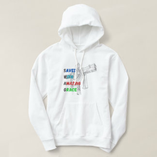 Gered door Amazing Grace Mannen geloofsgeïnspireer Hoodie