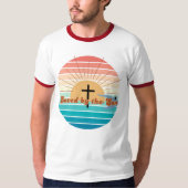 Gered door de zoon retro Christelijk t-shirt (Voorkant)