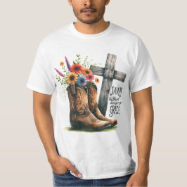 Gered door die geweldige genade t-shirt