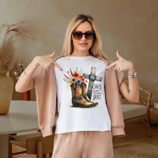 Gered door die geweldige genade t-shirt