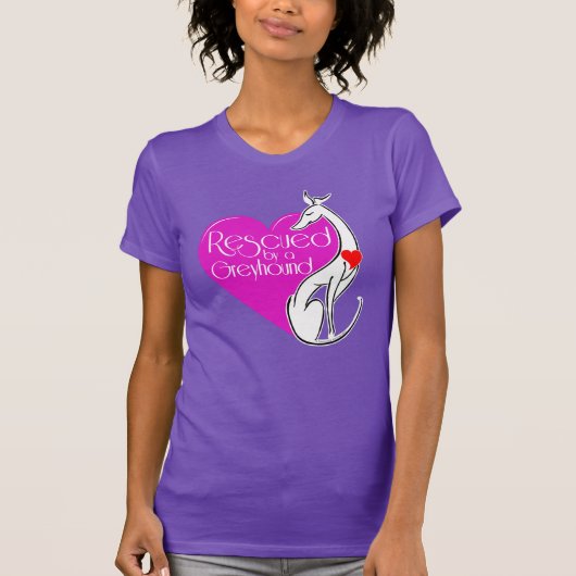 Gered door een Greyhound Dog Art T-shirt (Voorkant)