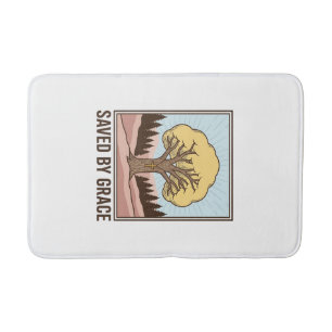 Gered door genade Christelijke boom vintage shirt  Badmat