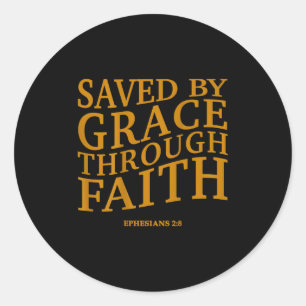 Gered Door Genade Christelijke Jezus God Zoon Broe Ronde Sticker