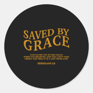 Gered Door Genade Door Het Geloof Christelijke Jez Ronde Sticker