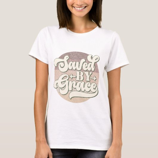 Gered door genade Jezus T-shirt (Voorkant)