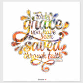 Gered door genade sticker (Vel)