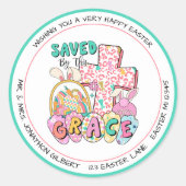 Gered door Grace Easter Seal Ronde Sticker (Voorkant)