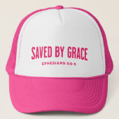 Gered door Grace Efeziërs 2:8-9 Trucker Pet (Voorkant)