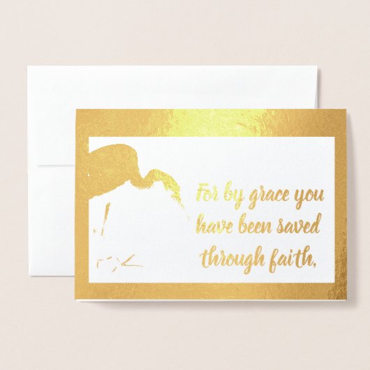 Gered door Grace Efeziërs Egret Kerst Folie Kaart (Voorkant met envelop)