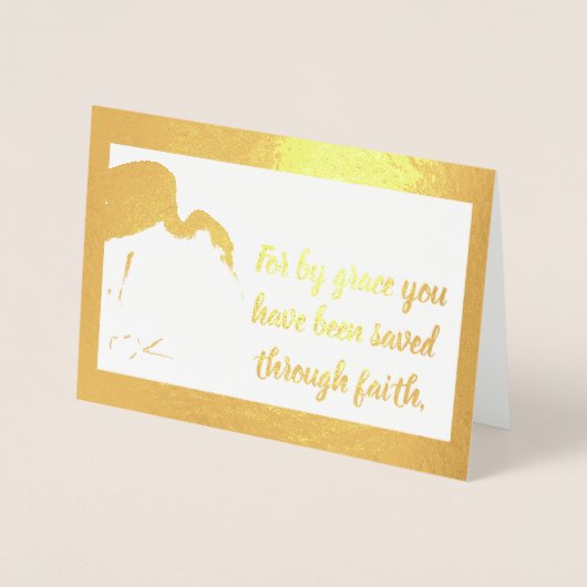 Gered door Grace Efeziërs Egret Kerst Folie Kaart (Voorkant)