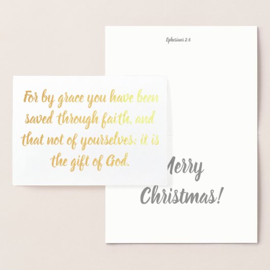 Gered door Grace Efeziërs Vrolijk Kerstfeest Folie Folie Kaarten (Display)