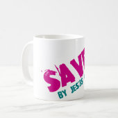 Gered door Jezus Christus Koffiemok (Voorkant links)