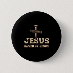 Gered Door Jezus Kruis Christelijk Religieus God J Ronde Button 5,7 Cm